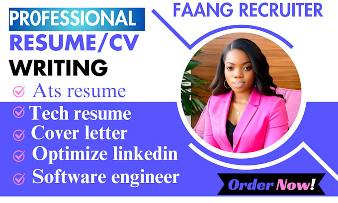 Gig Preview - Rewrite and edit your tech resume ats linkedin IT as a faang software engineer