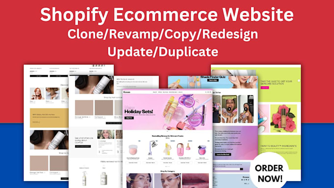 Gig Preview - Clone shopify store, edit, duplicate, update, revamp, redesign shopify website