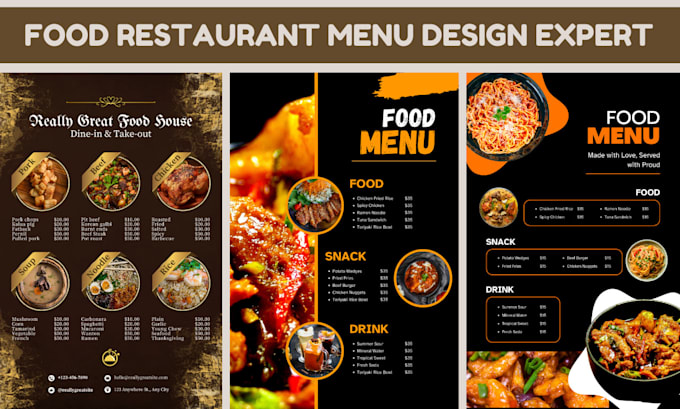 Gig Preview - Design urgently digital restaurant food menu board, bar cafe menu card in 12hour