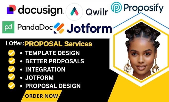 Gig Preview - Proposify, panadoc, jotform, qwirl, docsign proposal business, pandadac design