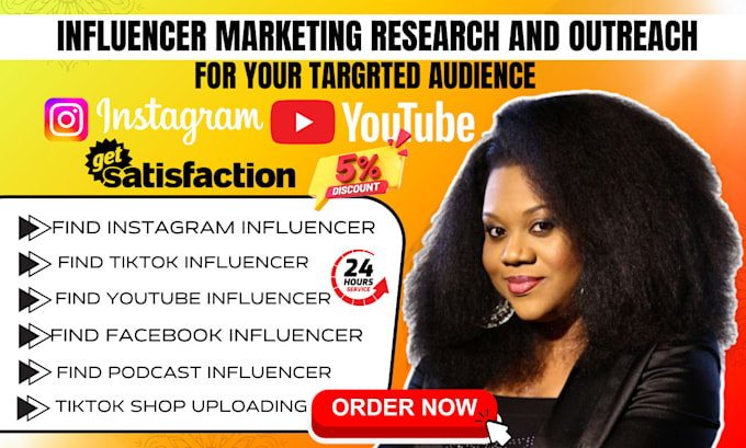 Gig Preview - Find instagram, tiktok, youtube influencer and provide email leads for outreach