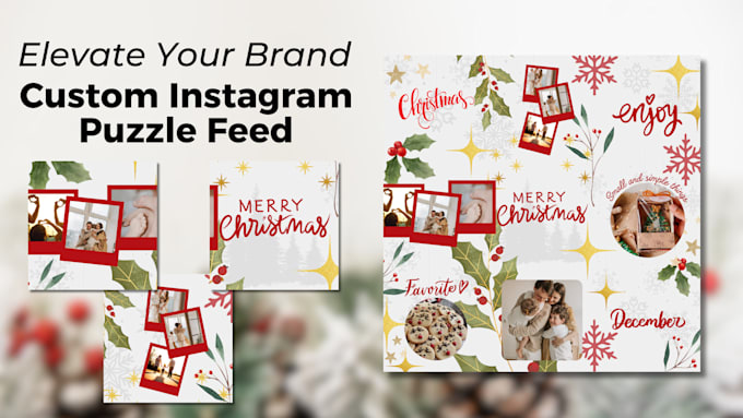 Gig Preview - Design a stunning cohesive instagram puzzle feed post layouts