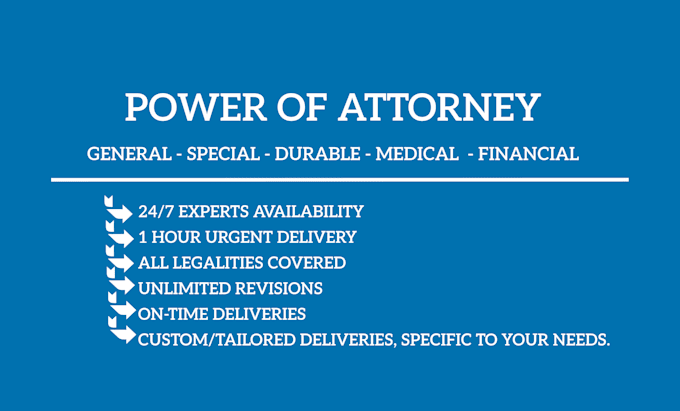 Gig Preview - Draft effective power of attorney for financial and medical matters