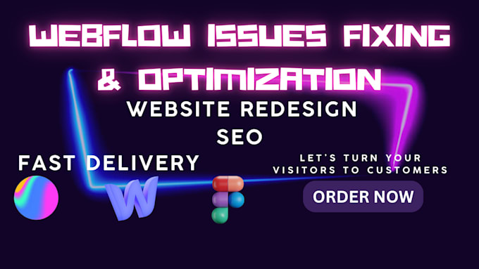 Gig Preview - Design, redesign, fix webflow issues, speed up loading, optinize seo, cms set up