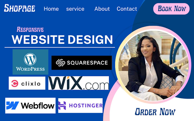 Gig Preview - Design hostinger website redesign wix website wix studio, webflow canva website