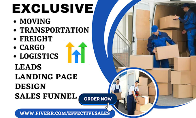 Gig Preview - Generate best moving company logistics freight transport shipping leads via ghl