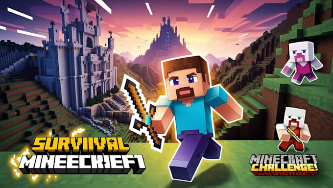 Gig Preview - Create detailed professional minecraft thumbnails