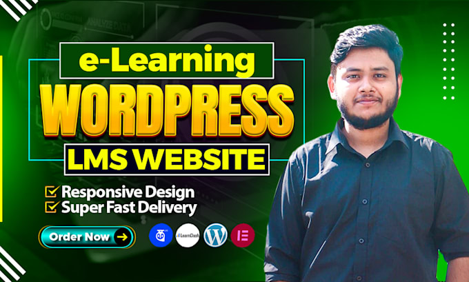 Gig Preview - Create a wordpress elearning lms website with learndash, tutor lms, masterstudy