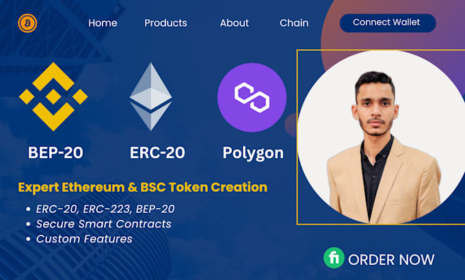 Gig Preview - Create bep20, erc20 token with secure smart contract on ethereum and bsc network