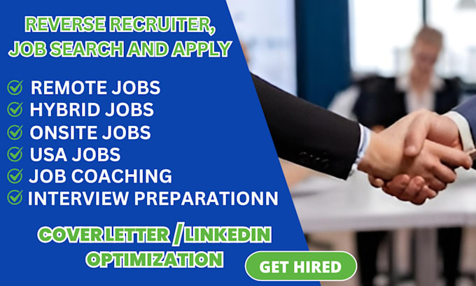 Gig Preview - Search and apply jobs reverse recruiter job application, remote job, job search