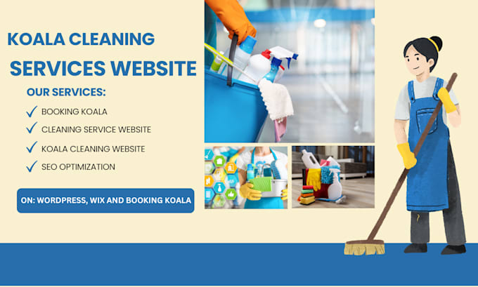 Gig Preview - Design a responsive cleaning website, booking koala website with SEO