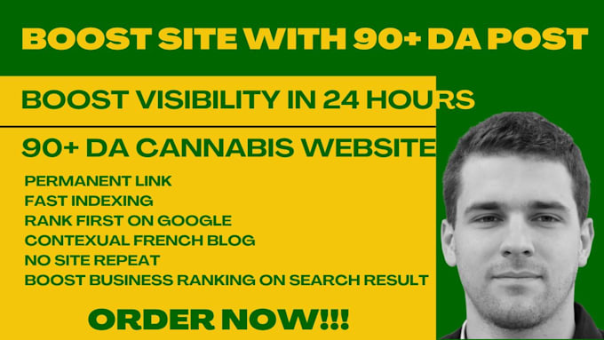 Gig Preview - Build high da white hat dofollow cbd marijuana  cannabis guest post SEO backlink