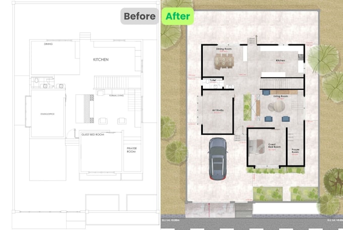 Gig Preview - Make your 3d views and 2d plans fit for presentation