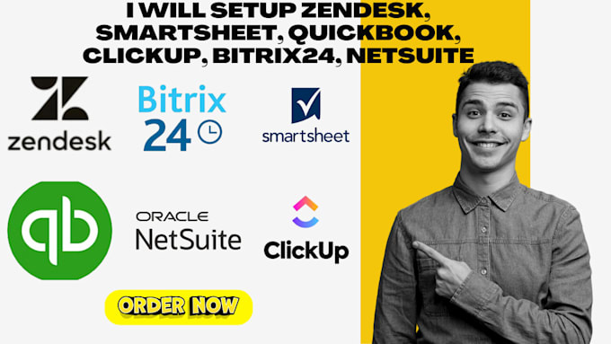 Gig Preview - Setup zendesk smartsheet quickbook clickup bitrix24 netsuite