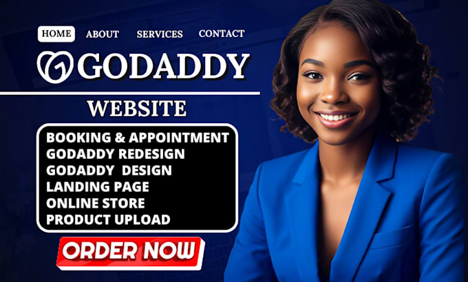 Gig Preview - Godaddy website design godaddy website redesign godaddy website