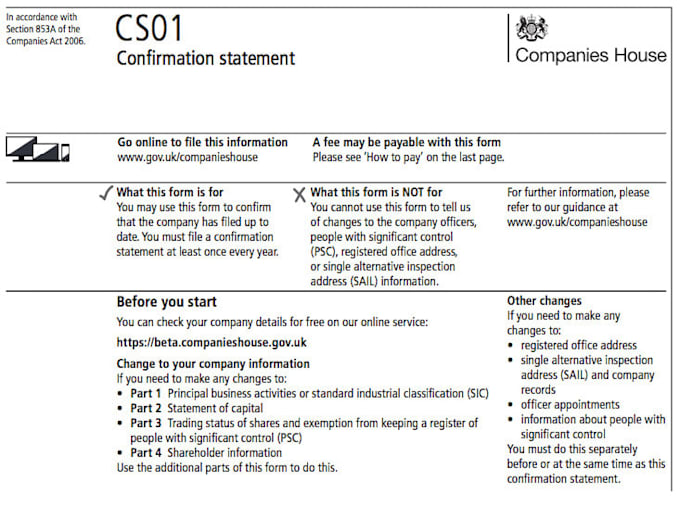 Gig Preview - Prepare and file your confirmation statement with companies house