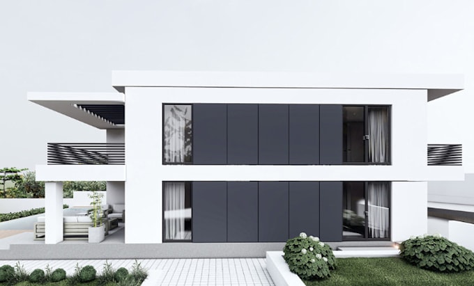 Gig Preview - Make 3d house front elevation facade, exterior home with 3d rendering