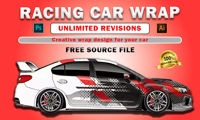 Gig Preview - Design modern racing car,sports car, livery car,itasha car and any vehicle wrap