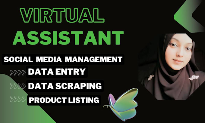 Gig Preview - Be virtual assistant, data entry and social media