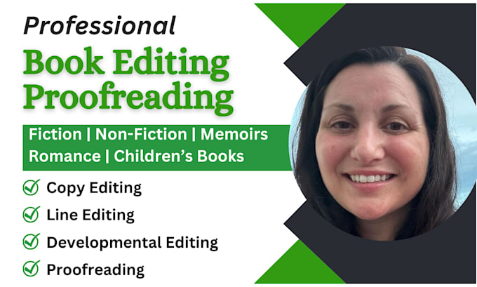 Gig Preview - Do book editing and proofreading for fiction and nonfiction book, memoir editor