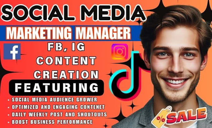 Gig Preview - Be your social media marketing manager boost titktok instagram facebook content