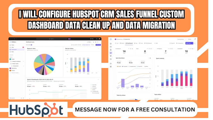 Bestseller - configure hubspot CRM sales funnel custom  dashboard data cleanup