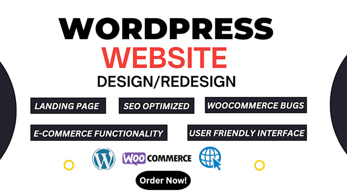 Gig Preview - Build professional wordpress website design website builder design woocommerce