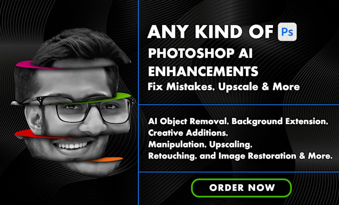 Gig Preview - Fix or upscale your photo with photoshop ai generative fill