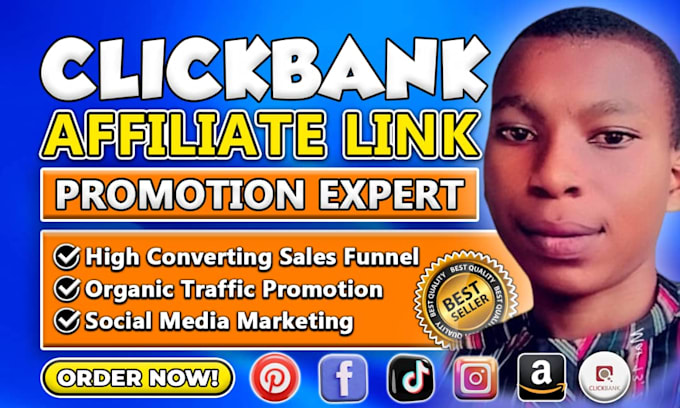 Gig Preview - Do affiliate link promotion, clickbank affiliate marketing, digistore link