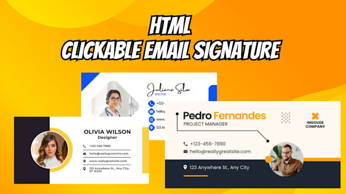 Bestseller - make clickable HTML email signature for gmail, outlook etc