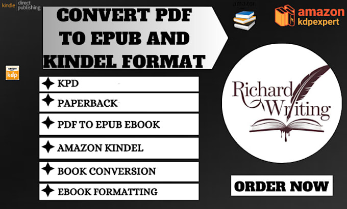 Gig Preview - Convert PDF to epub, mobi, kdp, paperback, ebook kindle formatting