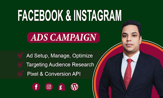 Gig Preview - Setup facebook ads campaign, instagram advertising marketing