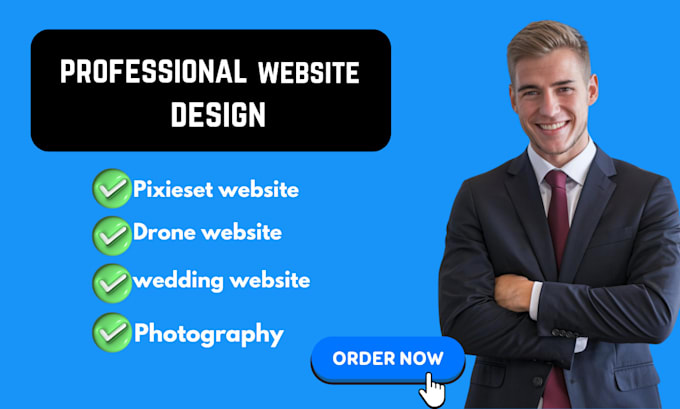 Gig Preview - Design and redesign pixieset website drone website wedding website with bookin