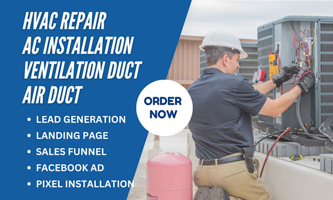 Gig Preview - Generate hvac leads hvac repair vrf ac installation ventilation duct air duct