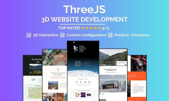 Gig Preview - Do three js, fabric js, webgl, 3d configurators, 3d website