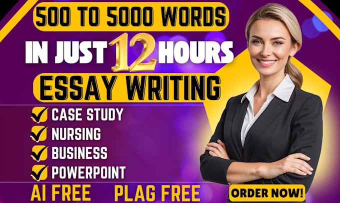 Gig Preview - Do urgent essay writing, report and paper, research and summary, case study