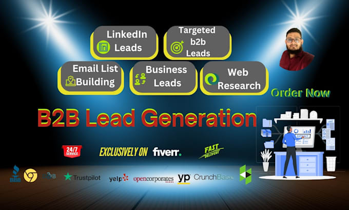 Gig Preview - Do advanced and targeted b2b lead generation by web research