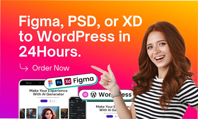 Gig Preview - Figma to wordpress wordpress developer landing page design wordpress website