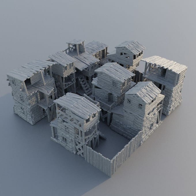 Gig Preview - Design stl file of tabletop terrain 3d printable ttrpg building,dnd 3d miniature