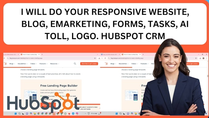 Gig Preview - Design hubspot crm website, blog, email template, task, forms ai tool emarketing