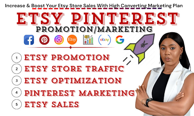 Gig Preview - 7 to 8 figure etsy pinterest promotion shopify ebay to 500k audience for traffic