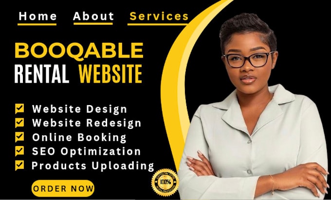 Gig Preview - Design booqable rental service website setup online booking and inventory seo