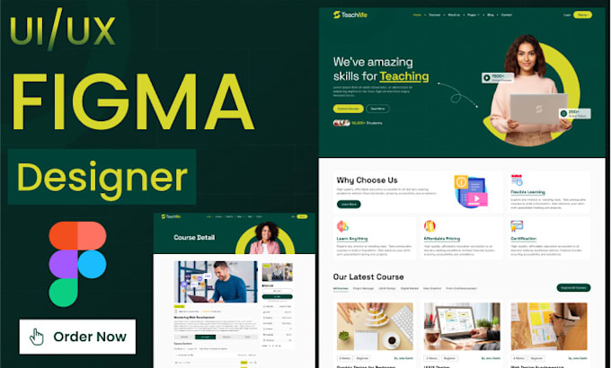 Gig Preview - Do figma design, figma website design, website UI design, figma landing page