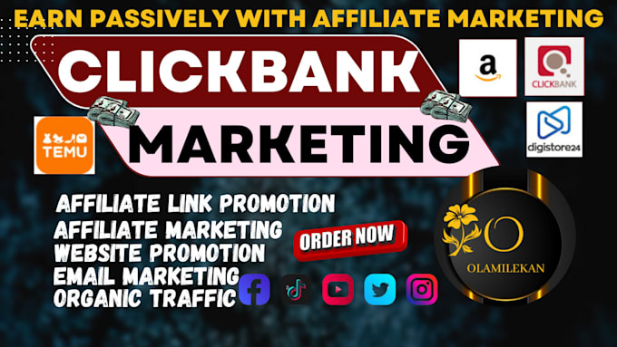 Gig Preview - Clickbank affiliate marketing affiliate link promotion link promotion