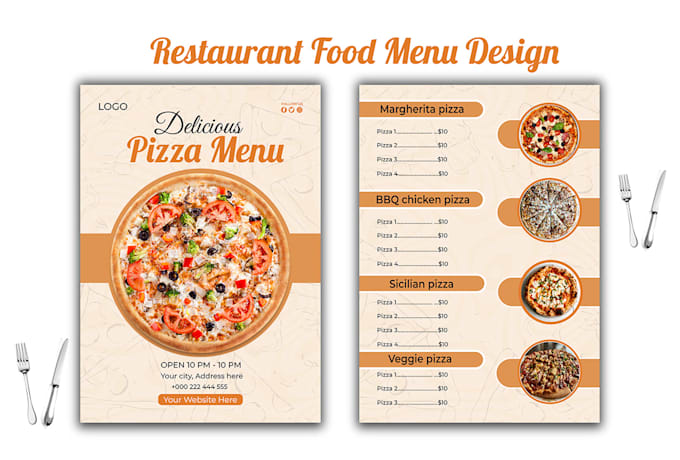 Gig Preview - Do urgent restaurant menu design, digital animated menus, price sheet, rate list