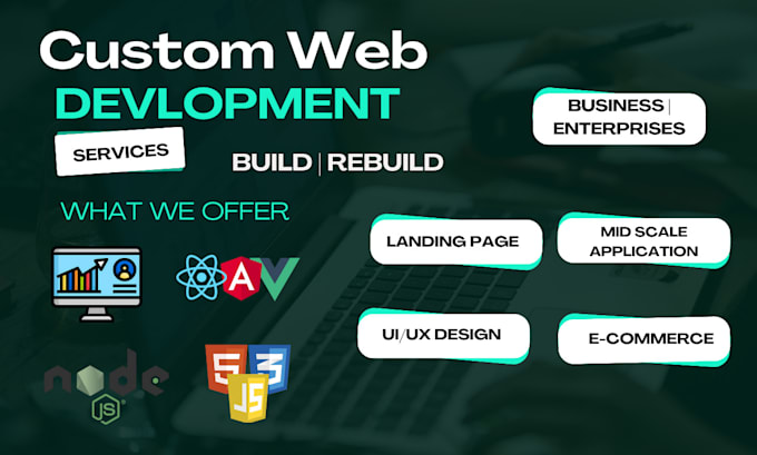 Gig Preview - Build , rebuild fully custom website as full stack developer