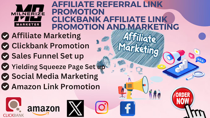 Gig Preview - Clickbank affiliate link promotion affiliate referral link promotion temu link