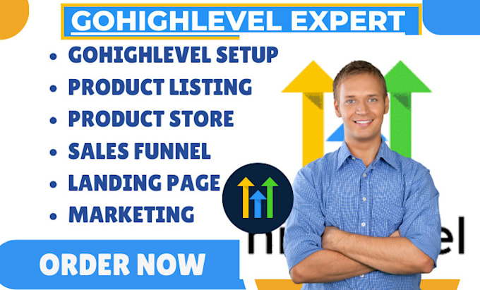 Gig Preview - Setup gohighlevel product store product listing sales funnel landing page