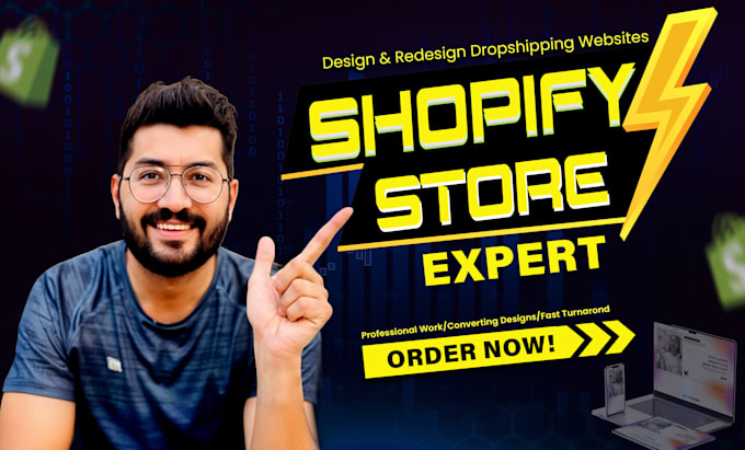 Gig Preview - Create shopify store or design, redesign shopify dropshipping website