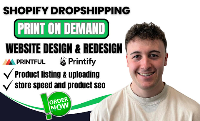 Gig Preview - Do shopify store design, shopify dropshipping website, shopify print on demand